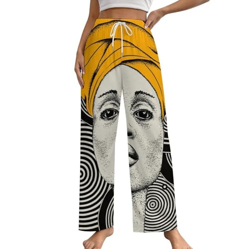 Pantalon de pyjama femme imprimé turban avec poches taille S
