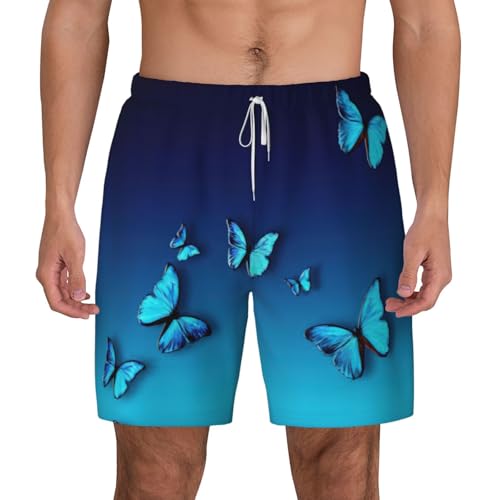 Bañador corto elástico para hombre de secado rápido transpirable azul