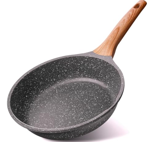 Frigideira Grande Em Cerâmica Cabo De Madeira Fundo Indução Fogão a Gás Elétrico e Indução Saudável Frita Sem Usar Óleo Durável