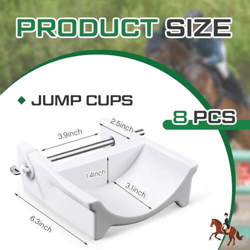 Abbylike 4 Pairs (8 Pieces) Jump Cups Plastic Horse Jump Cups with Pin Fits Standards Uprights Lightweight Durable for Hobby Horse Jumper Equestrian Activities — view 3