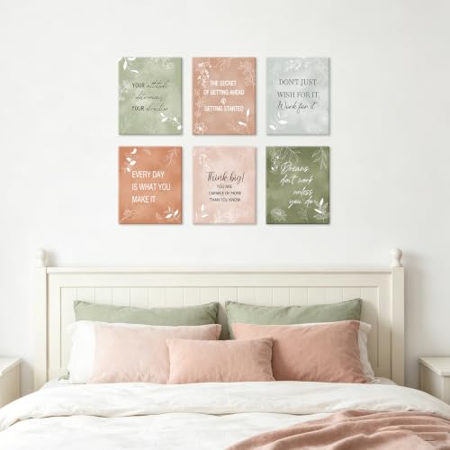 Image of CHDITB Motivational Quotes Framed Canvas Wall Art,Uplifting Office Decor | Boho Botanical Art Prints,Inspirational Positive Sayings Posters,Aesthetic Artwork For Office Bedroom Classroom Decor 12 inchx16 inch