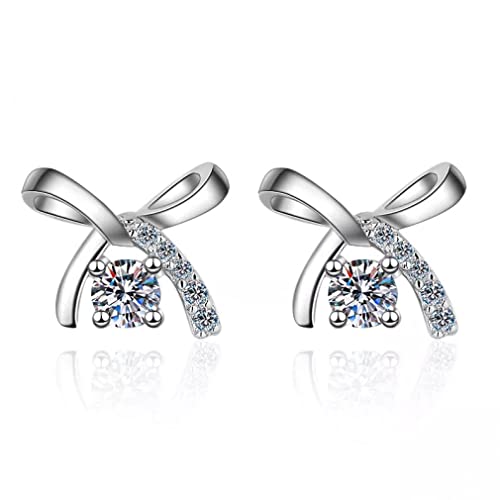 Boucles d'oreilles Moissanite Bowknot le Cadeau d'Anniversaire Idéal