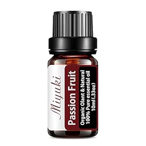 Miyuki Passion Fruit Essential Oil 10ml – Pure, Aromatherapy, Organic Plant, Natural, Unscented, For Diffuser, Humidifier, Massage, Sleep, Bath, Skin & Hair Care