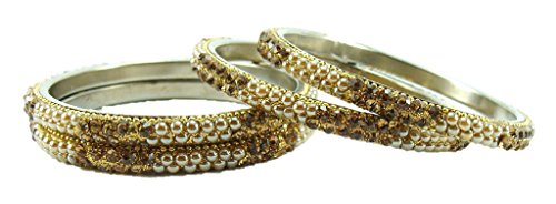 Sukriti Rajasthani Golden Brass Bangles Set of 4 Pack of 4 - Image 4