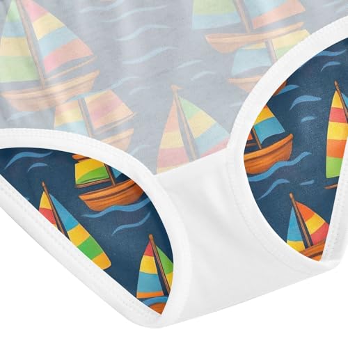 Joisal Colorful Toddler Underwear Floral 2t Cotton Panties for Girl Cute Sailboats Dark Blue Briefs Girls Undies 5