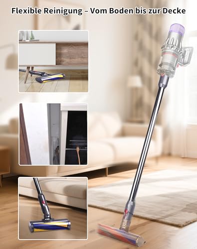 Verlängerungsrohr für Dyson V12 Detect Slim / V10 Digital Slim Stabstaubsauger, 74 cm Aluminium Teleskoprohr mit Schnellspanner – Ersatz Saugrohr Zubehör