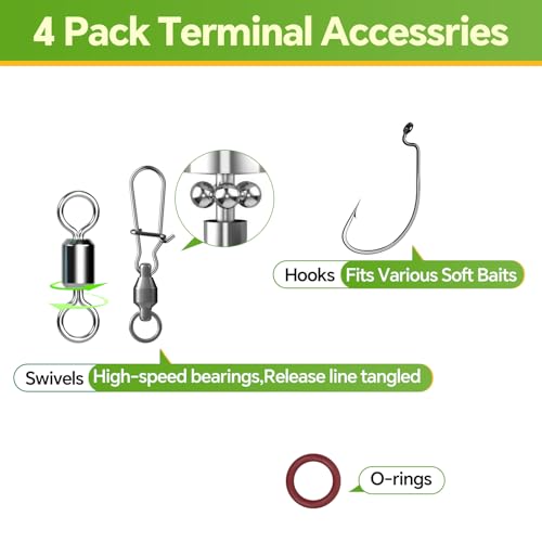 Image of Clearance Bionics-Designed Durable Soft Plastic Fishing Lures Kit with Bonus Accessories, 3 /4 /5 /6 Inch, 9-Type Lifelike Swimbaits in One Gear Set Included Tackle Box for Bass