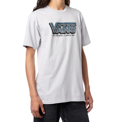 Vans Unisex-Adult Dispatch Short-Sleeve T-Shirt | Graphic Tee Regular Fit Soft 100% Cotton Fabric Durable Ribbed Collar White/Grey