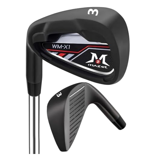 MAZEL Left Hand Golf Iron 3,4,5,6,7,8,9 P Stainless Steel Iron Club with Wider Sole and CNC Milled Face for Beginners (Black, Single 3 Iron(Left Handed))