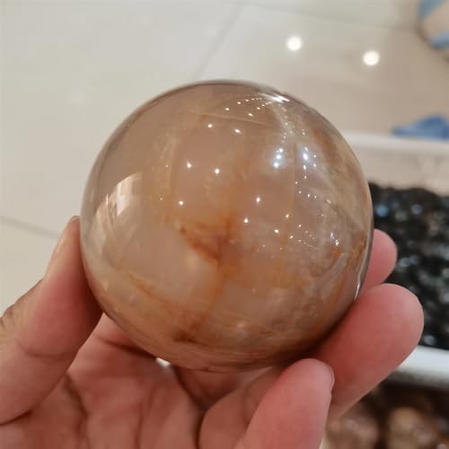 Boule de cristal pierre de lune orange décoration unique