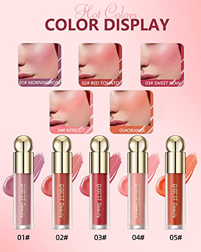 Velvet Liquid Blush, Soft Face Makeup Cream Blush, Cheek Beauty Blush For Natural Skin Tint, Long Lasting & Smooth Creamy Formula Blush Smudge Proof, Natural-Looking Waterproof Liquid Blush - 01 #TOP1