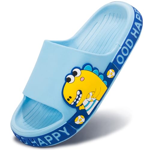 Upsolo GOVO-0116 Boys Girl Cute Cartoon Dinosaur Shoes, Novelty Open Toe Cloud Sandals Non-Slip Extremely Comfy Cushioned Thick Sole Cute Cartoon Shower Slippers Indoor & Outdoor cover