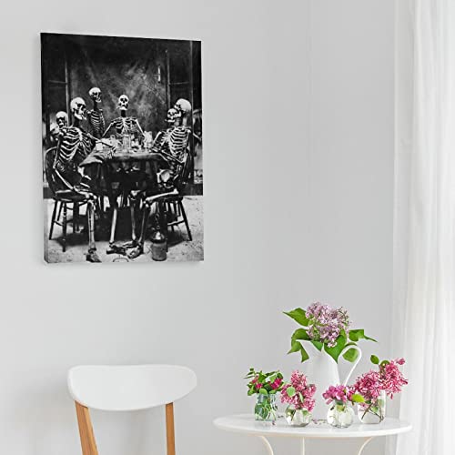 Gothic Skeleton Horror Decoration Art Posters Halloween Canvas Wall Picture Wall Art Paintings Canvas Wall Decor Home Decor Living Room Decor Aesthetic 24X32Inch(60X80Cm) Frame-Style #TOP5