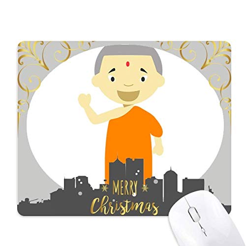 Tapis de souris caoutchouc moine du Népal Noël fini les glissements