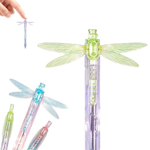 Dragonfly Pen with Moving Wings, 0.5mm Novelty Click Pen for Journaling