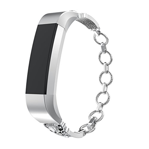 MoreToys Fitbit Alta Band, Vintage Stainless Steel Replacement Accessories Wristband Watch Strap Bracelet for Fitbit Alta HR/Fitbit Alta Fitness Tracker - Thumbnail 2
