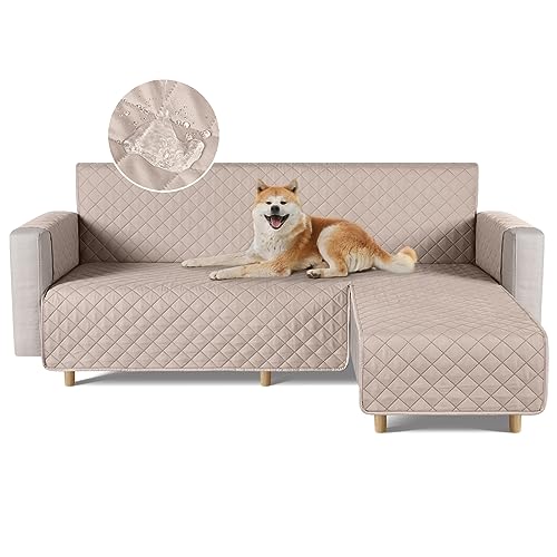 TAOCOCO 防水 カウチソファカバー コーナーソファカバー ソファーベッドカバー オットマンカバー コンパクト L字 肘付き 2人3人掛け 犬猫対策 毛髪不粘着 滑り止め 替えソファカバー 防塵 汚れ防止 撥水加工 丸洗い可能 (カーキ色, 2+2人掛け)