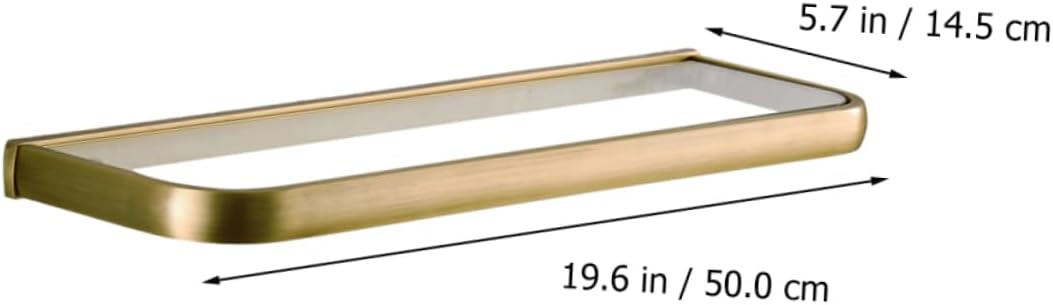 VOSAREA 1Pc Chrome Plated Glass Storage Hanging Shelf for Bathroom Light Brown Color and Resistant Design for Organizing Toiletries and Essentials