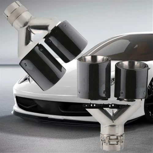 Silencieux de modification en acier inox avec double embout d'échappement Y