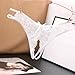 YOLAI Women's Sexy Lace G-Strings Thongs Underpants Open Gusset Panties Low Waist Briefs Erotic Underwear Fashion (White, One Size)