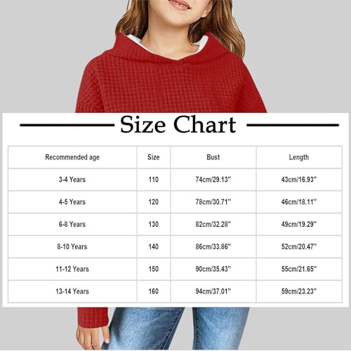 Hoodies for Girls Cute Oversized Waffle Sweatshirt With Pockets Long Sleeve Fall Winter Solid Baggy Teen Hoodie3