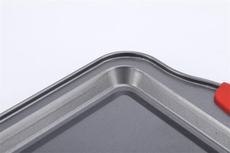 Non-Stick Carbon Steel Baking Pan, Rectangular Oven Trays with Handles for Cookies & Cakes (Set)