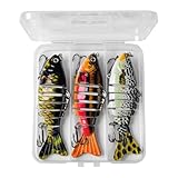 Swimbaits Angelköder, Angelköder | harter Swimbait Crankbait mit 7 Segmenten | 3 x Swimbait Crankbait Harter Köder Multi Gelenke Swimbait Haken Kunstköder