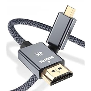 Micro HDMI naar HDMI Kabel 3M, 4K 60Hz Micro HDMI Type D Kabel voor Raspberry Pi 4 4b, GoPro Black Hero 7 6 5 4,Sony Camera A6000 A6300,Nikon B500,Lenovo Yoga 3 Pro 710,Canon