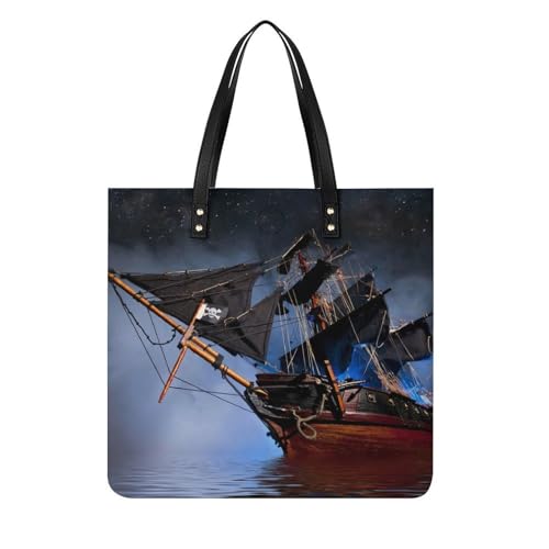 Tote bag pirate noir pour femmes : le sac à bandoulière idéal pour vos voyages et sorties