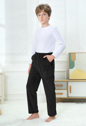 Umeyda Boys Pajama Pants with Pockets Fuzzy Flannel Sleepwear Pajama Bottoms3