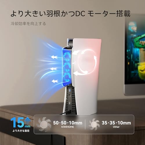 KIWIHOME 旧型PS5アクセサリ用の冷却ファン LEDライト付きサムネイル2