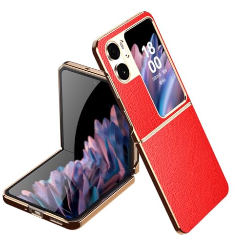 OPPO Find N2 Flip �ƌ݊����̂���P�[�X�A�����^���U�[�ϏՌ��ی�P�[�X�A�n�[�h�o�b�N�J�o�[�ی�d�b�P�[�X�X�����t�H�[���h�P�[�X�����h�~�J�o�[ �t���b�v�p(Red)