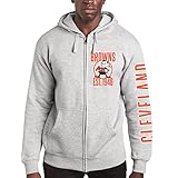 Junk Food Clothing x NFL - Cleveland Browns - MVP Zip Hoodie - Unisex Adult Full Zip Hooded Sweatshirt for Men and Women - Size Medium
