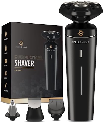 Wellshave Afeitadora 4 en 1 Hombres Pro - Cara y Cabeza Trimmer - Afeitadora húmeda y seca - Trimmer de nariz y barba - Head Shaver - Skull Shaver