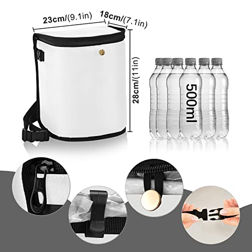 Image of Wudan Small Car Trash Can White Accessories for Garbage Storage Organizer with Lid Waterproof Portable Auto and Truck Interior Seat Bin