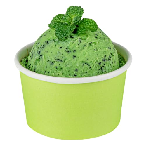 Image of Restaurantware-Coppetta 5-Ounce Dessert Cups, 200 Disposable Ice Cream Cups - Lids Sold Separately, Sturdy, Light Green Paper Frozen Yogurt Bowls, For Hot And Cold Foods, Perfect For Gelato Or Mousse