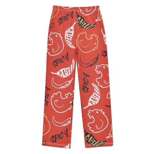 Spicy Chili Boys Pants Boys Athletic Pants Long Pant for Boywith Pockets Wide-Leg Size 6-14Y