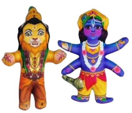 Image of Vishnu Avatar Soft Toy Set - 11 Narayan Avatars Plush Dolls for Kids, Home Decor, Pooja Room - Hindu God Soft Toys for Babies & Children