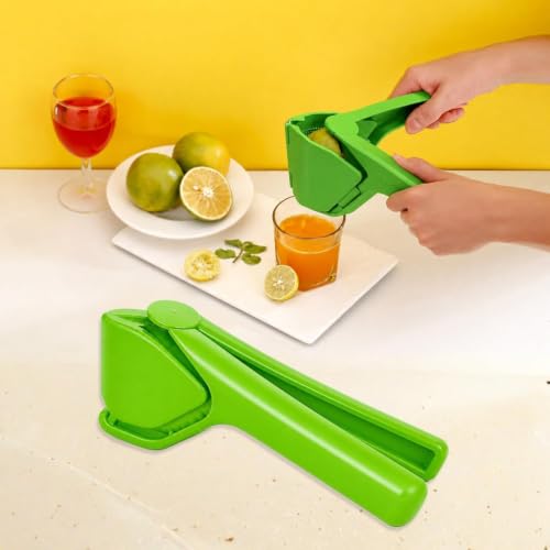 Image of Heavy Duty Manual Lemon Squeezer | Hand Press Citrus Juicer with Deep Bowl Design | Non-Slip Grip | Seed-Free Juice Extractor for Lemon, Lime & Orange | Kitchen Tool (green)