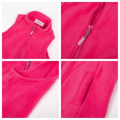 Image of Mud Kingdom Boys Girls Polar Fleece Vest Jacket Ligntweight Plain Vest Full Zipper Sleeveless