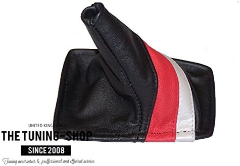 for Toyota Celica 1990-93 Shift Boot Black Genuine Leather TRD Stripes