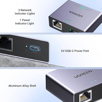 UGREEN 1000Mbps Ethernet Splitter 1 to 2, Plug and Play, 2 Devices Simultaneously Networking, 3FT USB Power Cable, RJ45 Internet Ethernet Switch for PC, Laptop, PS5, Xbox, TV