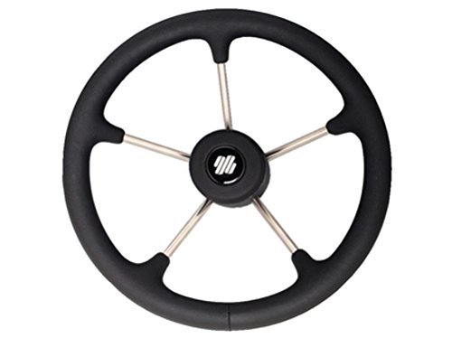 Uflex V70G Non-Magnetic Steering Wheel - Grey Poly Grip with Stainless Steel Spokes, 13.8