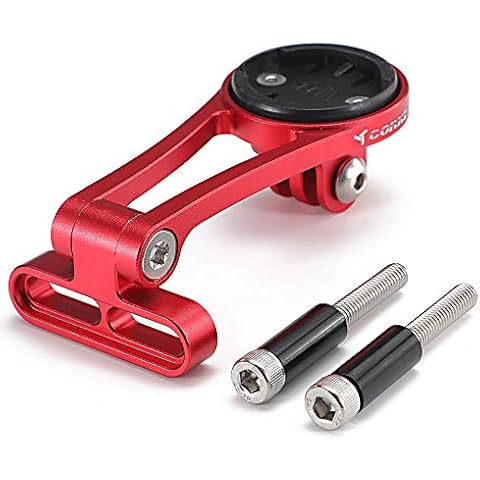 Corki Cycles Adjustable Out Front Stem Mounted Cycle Computer Bike Mount for Wahoo ELEMNT BOLT/ELEMNT ROAM/ELEMNT MINI Red Cover