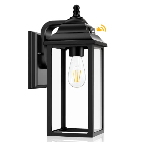 Quncwl Outdoor Wall Light Porch Fixture: Exterior Lights Black Sconce Lantern - Outside Dusk To Down Sensor Lamp Lighting For Front Door House Garage Patio #TOP3