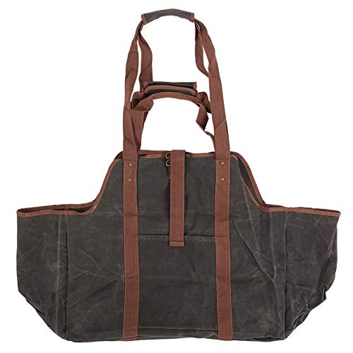 Voldax High‑Capacity Waterproof Waxed Firewood Log Carrier Logging Tote Bag Fireplace Accessories Firewood Carrying Bag #TOP3