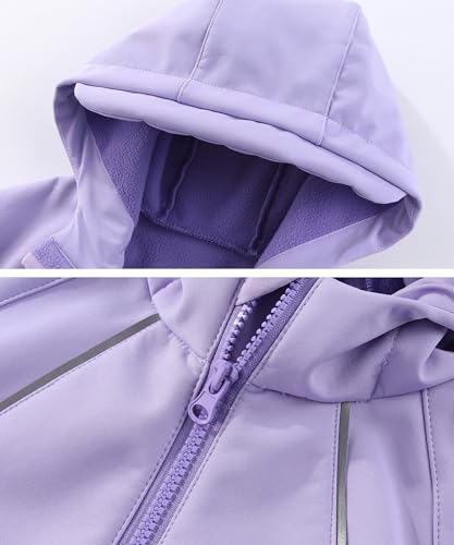 M2C Girls Hooded Fleece Lined Windproof Softshell Windbreaker Jacket4