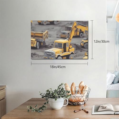 Peintures murales de camions de construction sur toile moderne haut rendu - 7