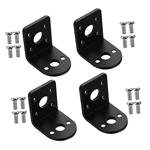 DECOMELODY 4Sets Motor Mount Holders Aluminum Horizontal Mounting Brackets for Small Gear Motors Easy Installation Bracket Kit for Hobby Model Cars and Robots