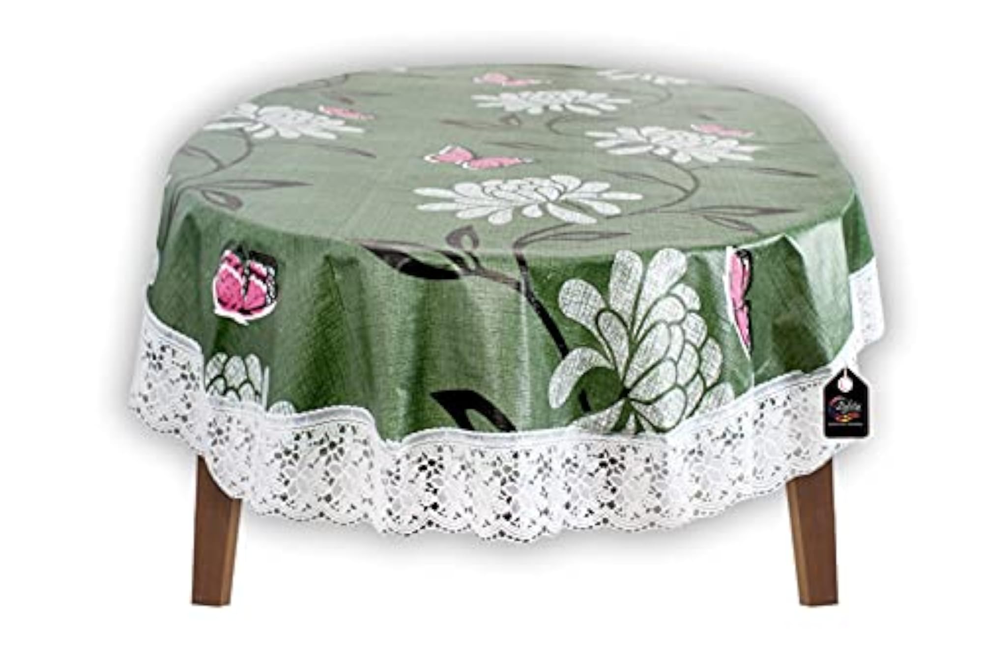 10 Seater Table Cover Oval Shaped with Petals Pattern